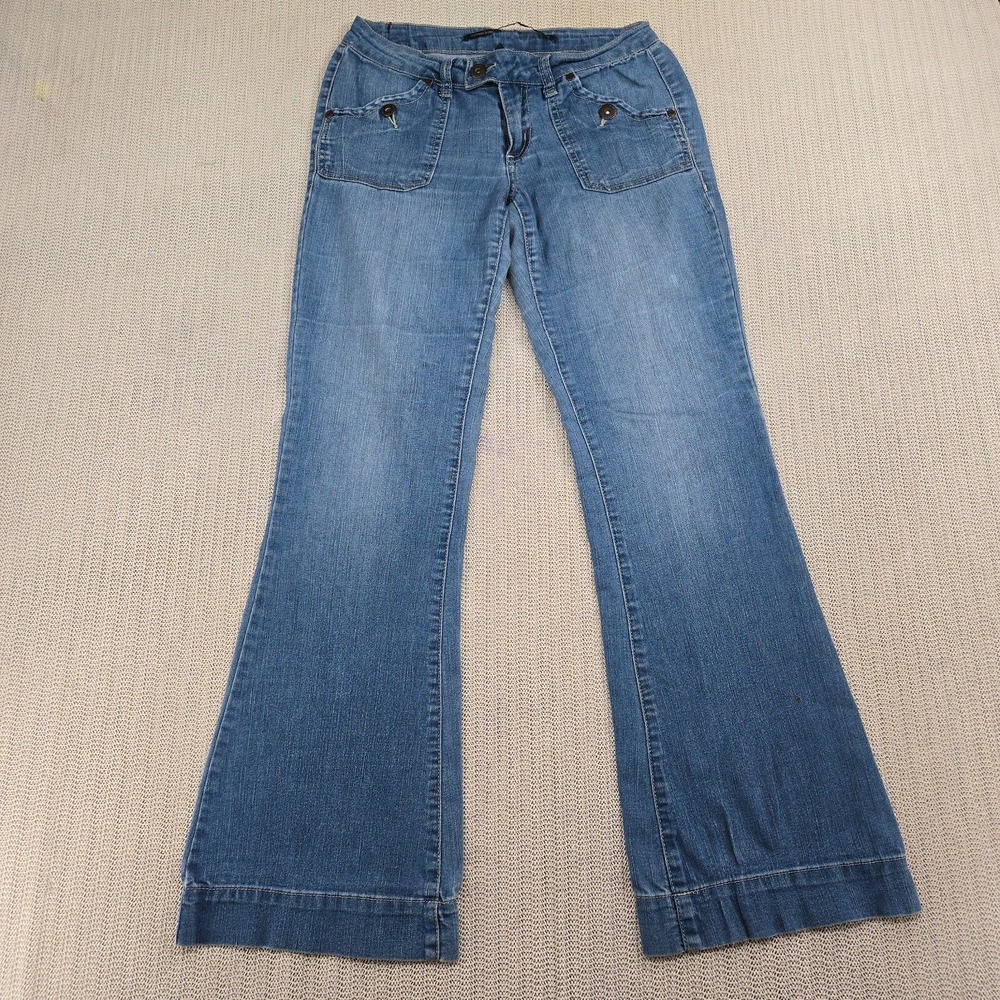 Highway Jeans Womens 7 29 Waist Low Rise Flare Leg Blue Denim Medium Wash